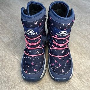 Hobibear Reindeer Printed Winter Boots Size 3 big kid